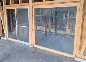 Festverglasung mit Balkontüre Glasfront Fixglas 4 m