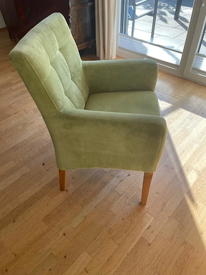 4 Stühle Holz Stoff 