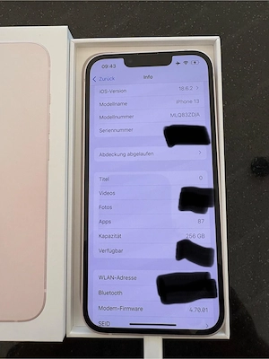 iPhone 13 256GB Rosa - sehr gepflegt mit OVP Bild 5