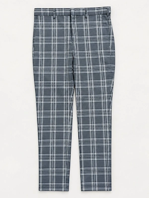 H&M Herren Stoffhose Skinny Fit kariert Gr. 46