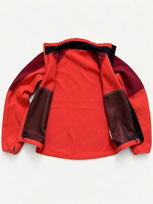 Softshelljacke Outdoorjacke orange-bordeaux mit Reißverschlusstaschen Bild 4