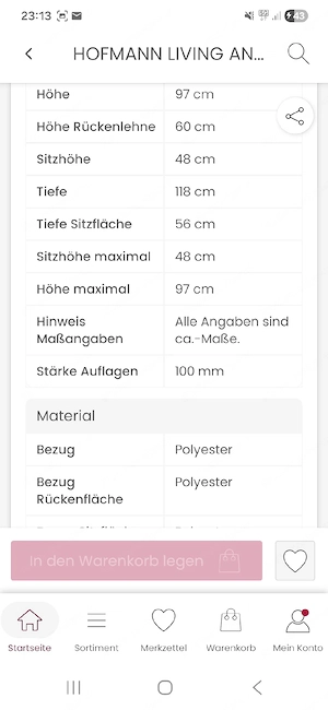 Schaukelstuhl Handgeflochten NEU !!Hofmann Living and more. Honigfarben Bild 3