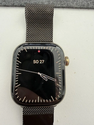 Apple Watch Series 12 GPS + Cellular, 42 mm Titangehäuse Brillantgold, Milanaise Armband Dunkelbronz Bild 2