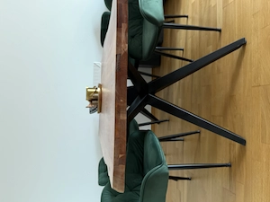 Esstisch Echtholz mit 4x Samt-Armlehnstuhl Bild 2
