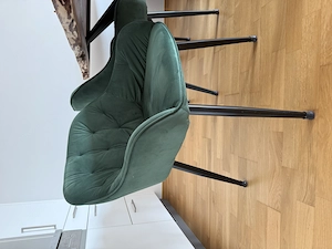 Esstisch Echtholz mit 4x Samt-Armlehnstuhl Bild 4