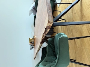Esstisch Echtholz mit 4x Samt-Armlehnstuhl Bild 5