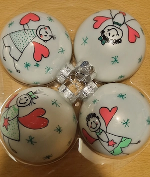 Handbemalte Weihnachtskugeln   4er Set   Bild 5