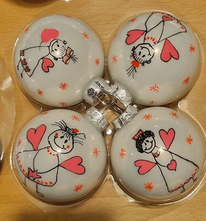 Handbemalte Weihnachtskugeln   4er Set   Bild 2