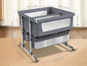 Beistellbett   Babybett für bis zu 2 Babies   Dark Grey Bild 2