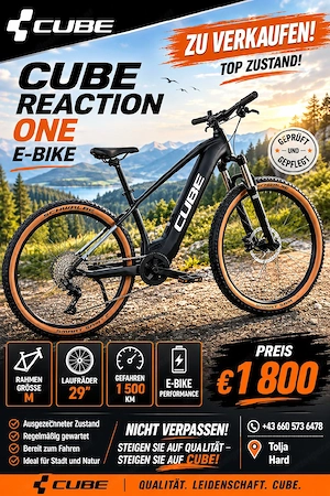 CUBE E-BIKE 1 500 KM Rahmen Grosse M Laufräder 29 Bild 2