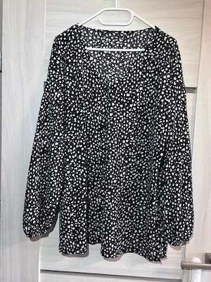 Damenbluse mit abstraktem Muster, elastisch, Langarm, Plus Size 4XL Bild 2