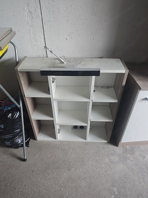 Badezimmermöbel Set   Spiegelschrank mit LED-Beleuchtung & Hochschrank Bild 3