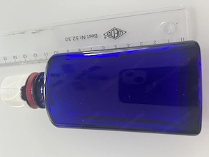 Vintage Apothekerflasche Blauglas  Deko   Vase Naturkosmetik 100 ml Bild 3