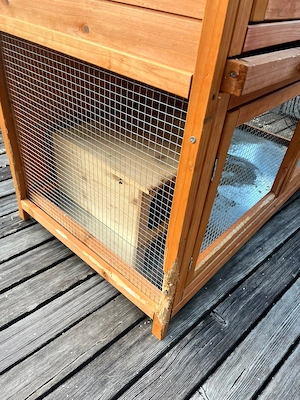 Doppelstöckiger Kaninchenstall   Kleintierstall aus Holz  Bild 3