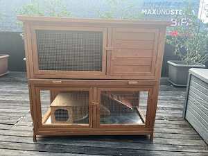 Doppelstöckiger Kaninchenstall   Kleintierstall aus Holz  Bild 8