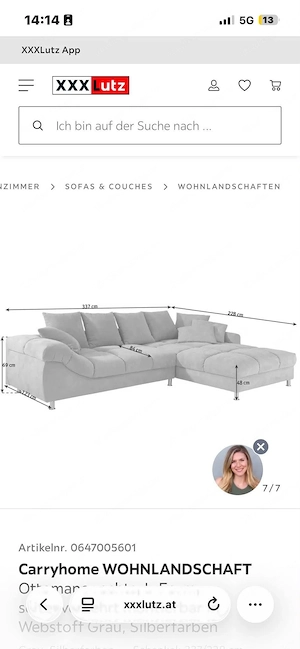 Ecksofa - Grau Bild 2