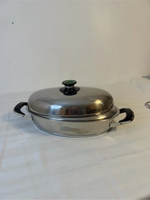 AMC Ovaler Bräter   Griddle (Pat.reg. 46097) mit 2 Deckeln & Einsatz   WIE NEU! Bild 2