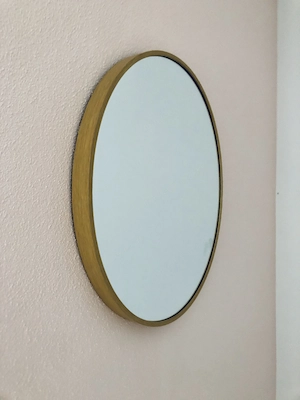 Spiegel rund 45 cm zartes, elegantes Design in Eiche Natur Optik