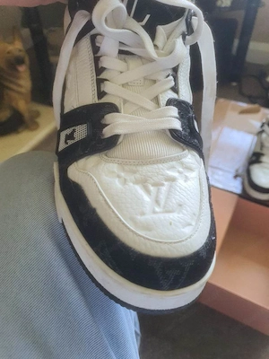 Louis Vuitton LV Trainer Sneaker   Schwarz Weiß, guter Zustand Bild 2