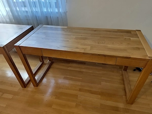 IKEA INHOPP Schreibtisch Eiche massiv 140x60 cm, Schublade Bild 2