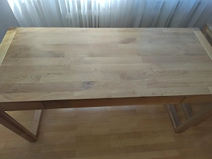 IKEA INHOPP Schreibtisch Eiche massiv 140x60 cm, Schublade Bild 3