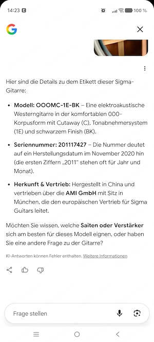 Westerngitarre || elektroakustisch 000MC 1E BK von SIGMA Bild 8