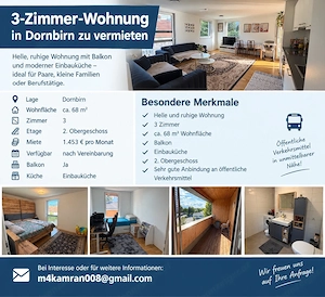 3-Zimmer Wohnung in Dornbirn