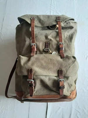 Rucksack, Leder, Leinen