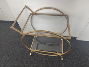 Servierwagen Gold mit Glasböden, Barwagen Riess Ambiente, 70 cm Bild 2