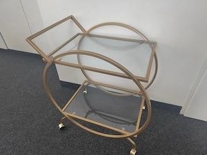 Servierwagen Gold mit Glasböden, Barwagen Riess Ambiente, 70 cm Bild 3