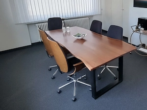 6x Bürostuhl Retro Bugholz Walnuss Stoff schwarz   Preis je Stuhl Bild 4