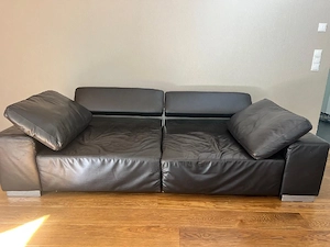 Ledercouch mit Ausziehfunktio  Bild 2