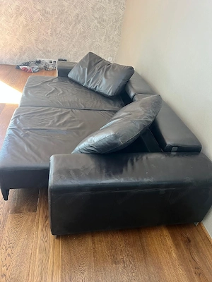 Ledercouch mit Ausziehfunktio  Bild 5