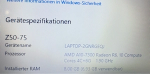 Lenovo Z5  Zoll - AMD Windows10 Home Bild 7