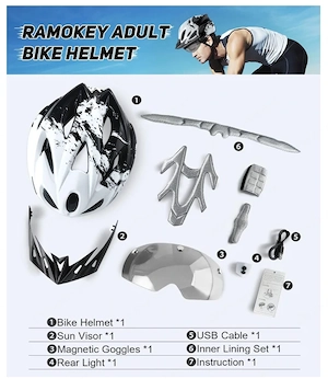Fahradhelm Erwachsene mit Licht Bild 2