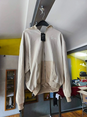 Karl Kani Metaverse Zip Hoodie Beige Gr. S Neu mit Etikett
