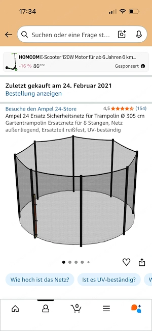 Trampolin Netz 305 cm