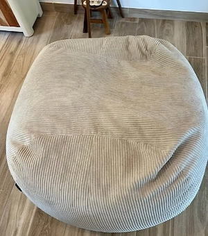 Bobochic Sofa in Beige + Hocker   Cordstoff Bild 4