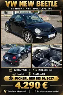 VW New Beetle 2.0  116 PS  Leder Pickerl NEU Bild 7