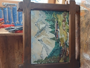 Franz Xaver Haas  Bild Almhütte vor Schneebedeckten Bergen