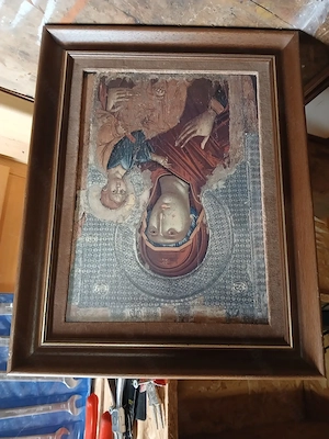 Ikone  Maria mit dem Jesukind   ca. 14. Jahrhundert ( Kunstdruck )