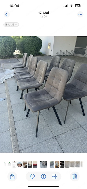 Sehr schöne gut erhaltene Velourleder Stuhle! Bild 2