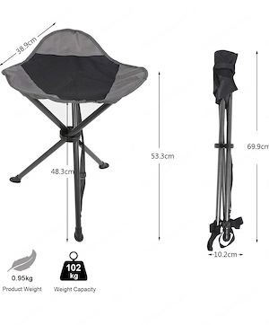 Hocker Camping Angeln Fotografie Wandern Klapphocker Dreibein Bild 2