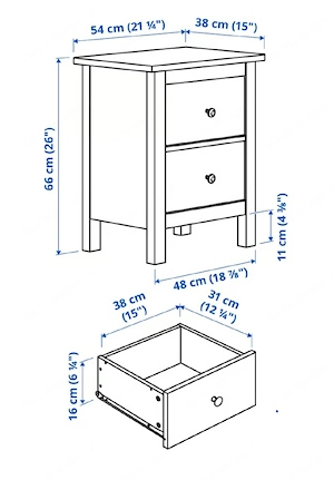 Ikea Hemnes Kommode mit 2 Schubladen Bild 5