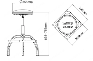 Bahco gepolsterter Werkstatt Drehhocker Stuhl Bild 4