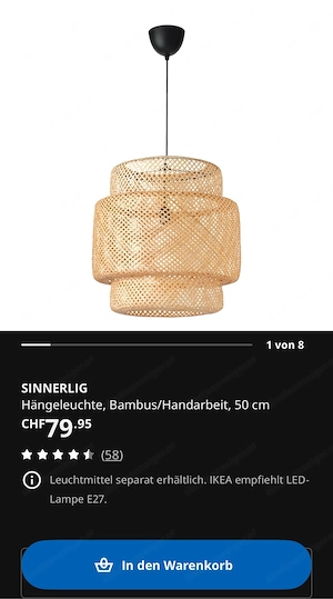 Ikea Sinnerlig Deckenleuchte Pendelleuchte Bild 2