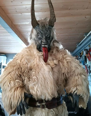 Krampus Perchten Kostüm Komplett Set (Fell Anzug+Maske+Gürtel) Bild 5