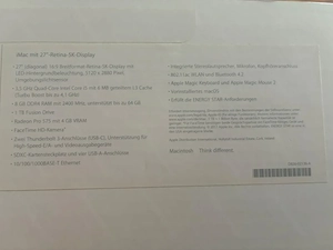 iMac 27" 5k 2017, I5 3.5Ghz, RP575, 8GB RAM, 1TB FD Bild 9