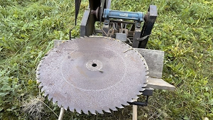 selbstgebaute stabile Wippsäge, Sägeblattdurchmesser 63 cm, 4,4 kW Bild 7