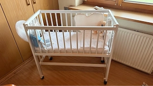 Fillikid Beistellbett weiß, mit Matratze   sehr guter Zustand